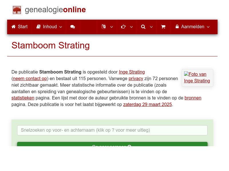Screenshot van website