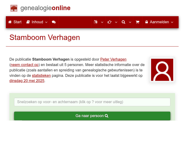 Screenshot van website