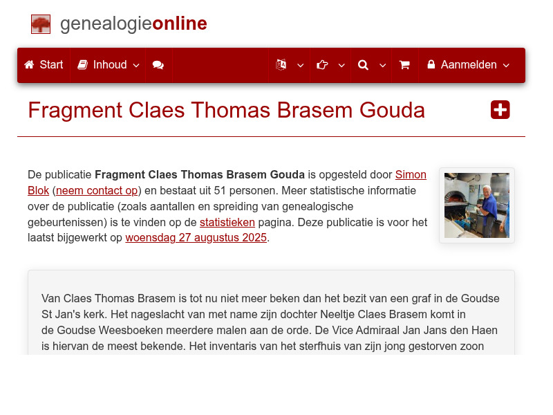 Screenshot van website