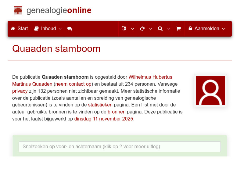 Screenshot van website