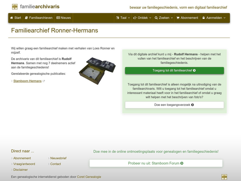 Screenshot van website