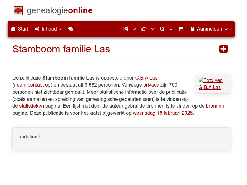 Screenshot van website