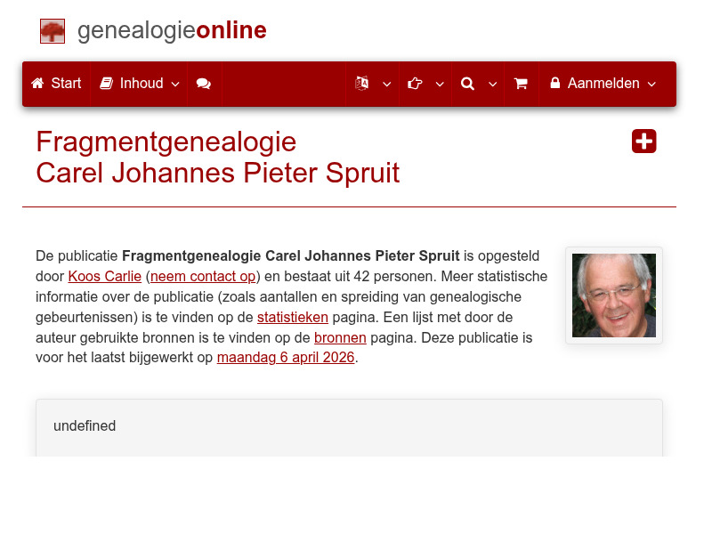 Screenshot van website