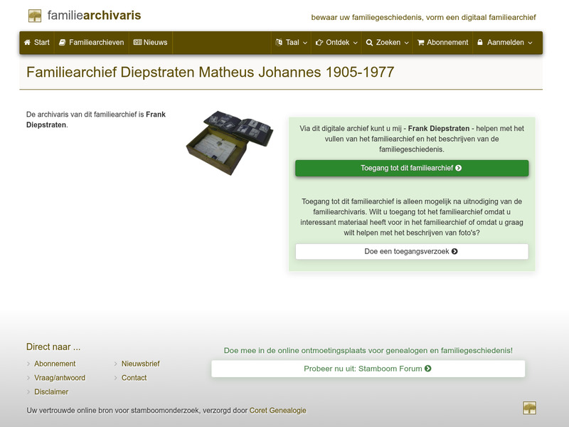 Screenshot van website