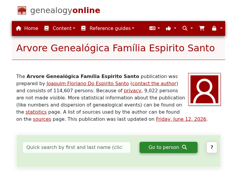 Screenshot van website