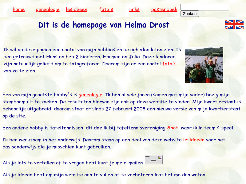 Screenshot van website