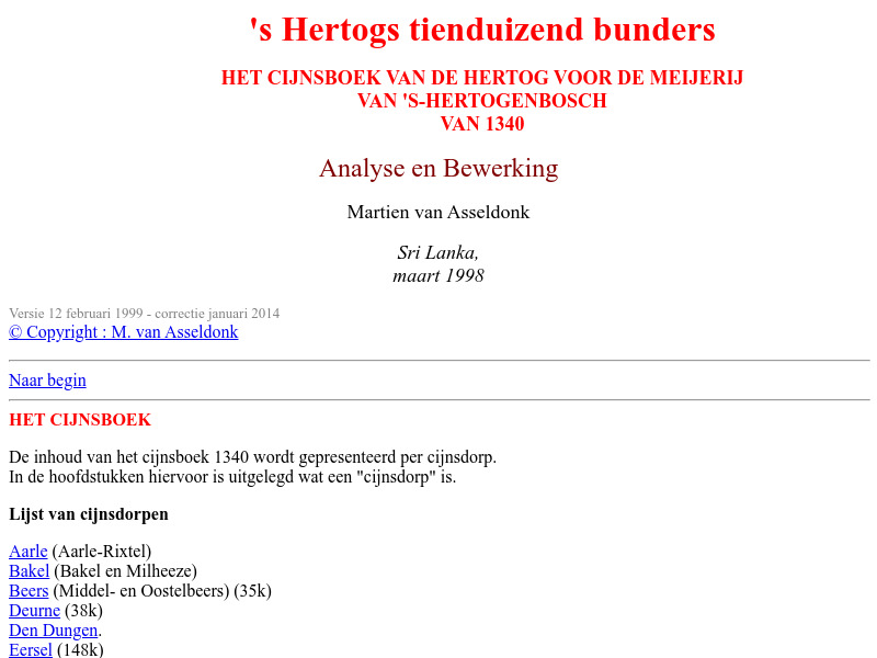 Screenshot van website