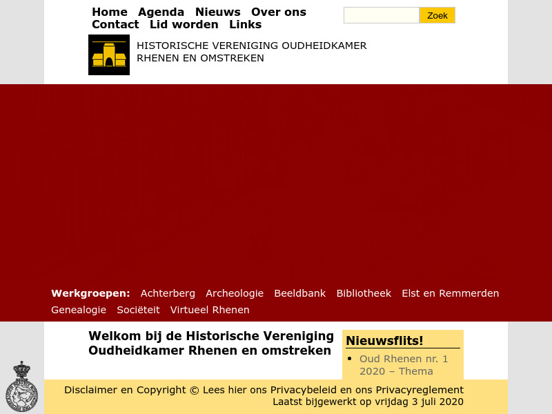 Screenshot van website