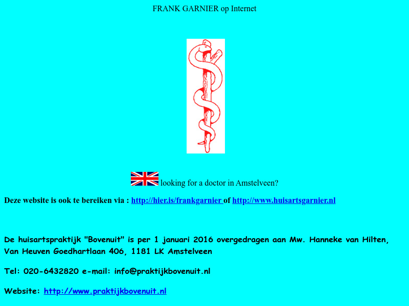Screenshot van website