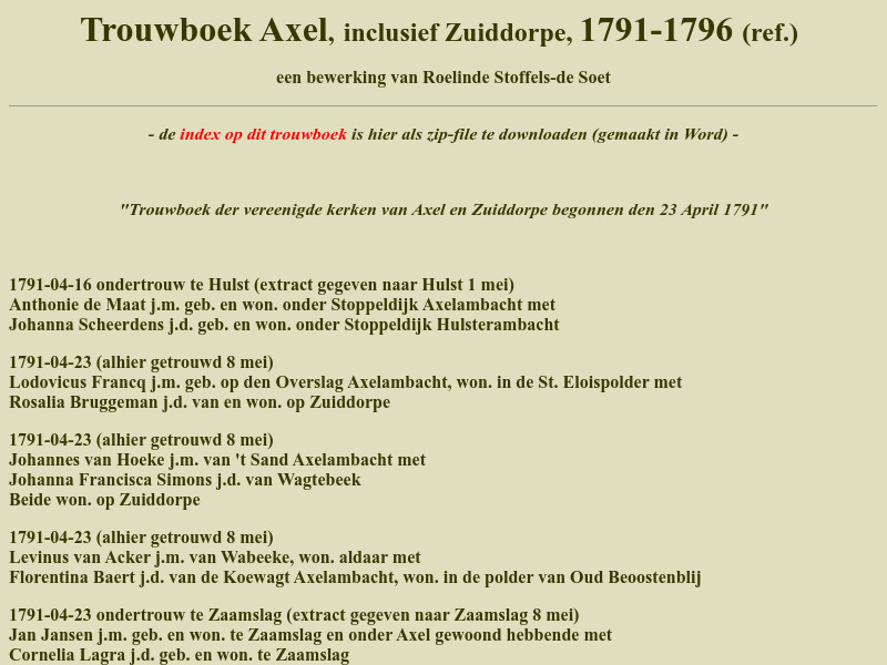 Screenshot van website