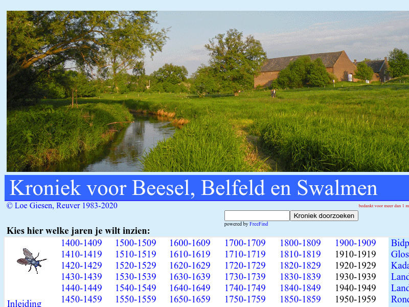 Screenshot van website