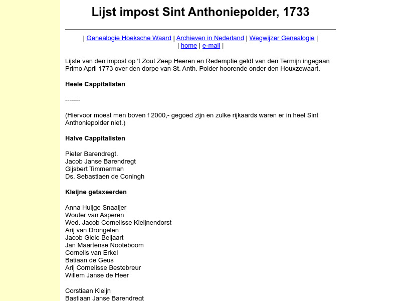 Screenshot van website