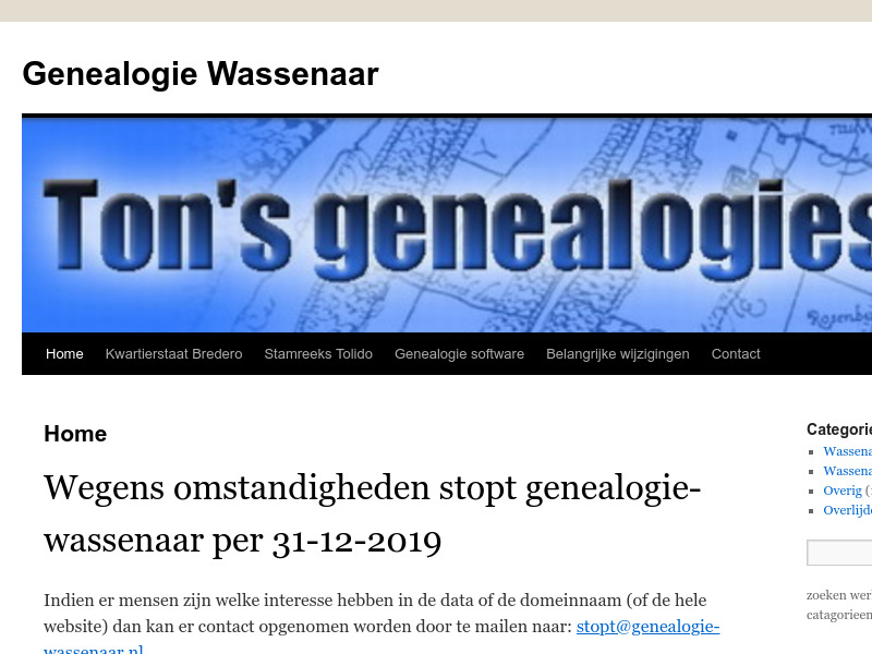 Screenshot van website