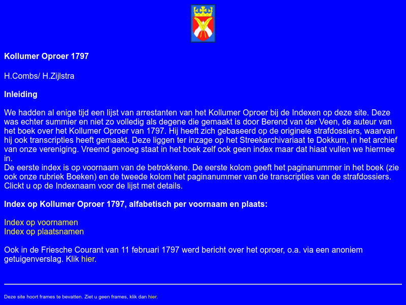 Screenshot van website
