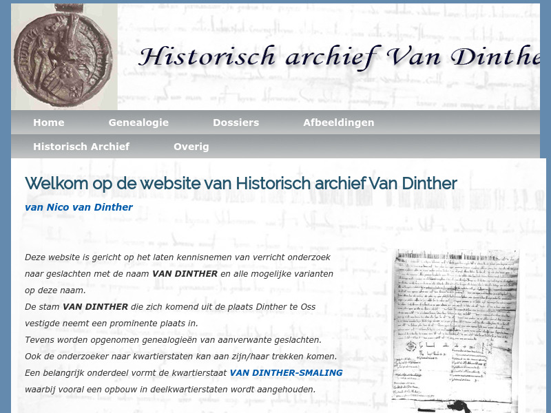 Screenshot van website
