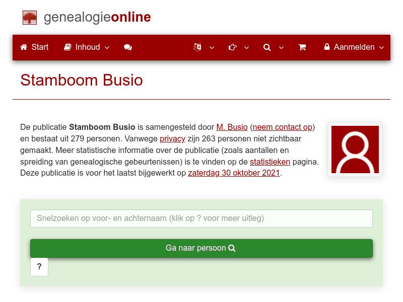 Screenshot van website