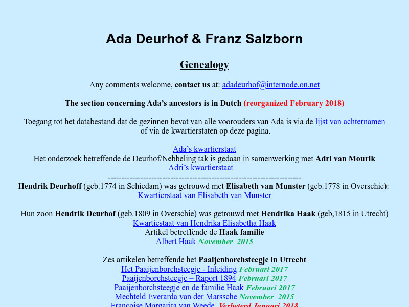 Screenshot van website