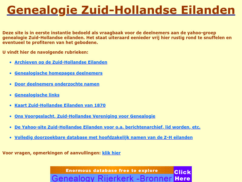 Screenshot van website
