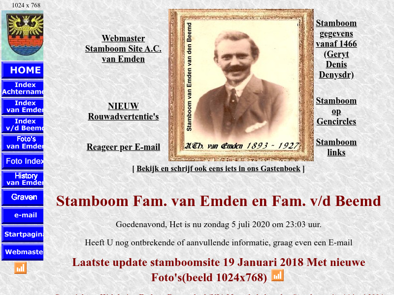 Screenshot van website