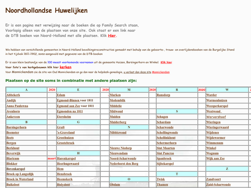 Screenshot van website