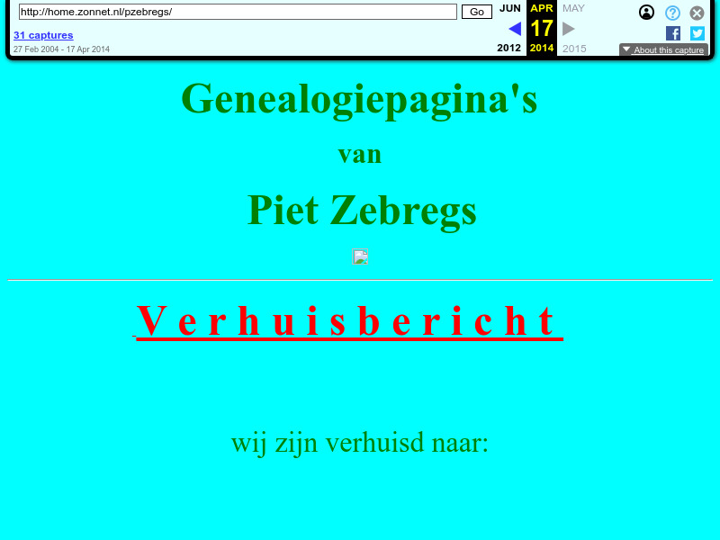 Screenshot van website