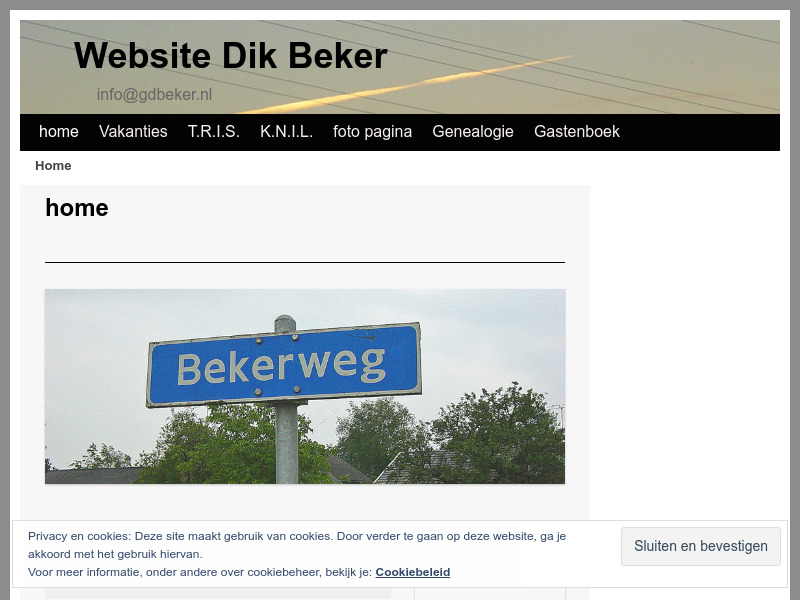 Screenshot van website