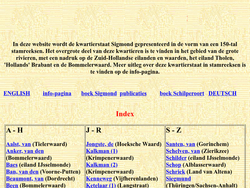Screenshot van website