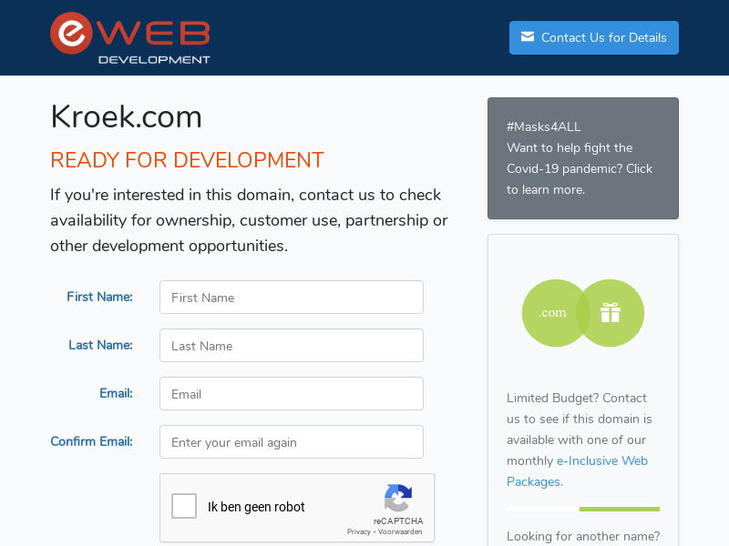 Screenshot van website