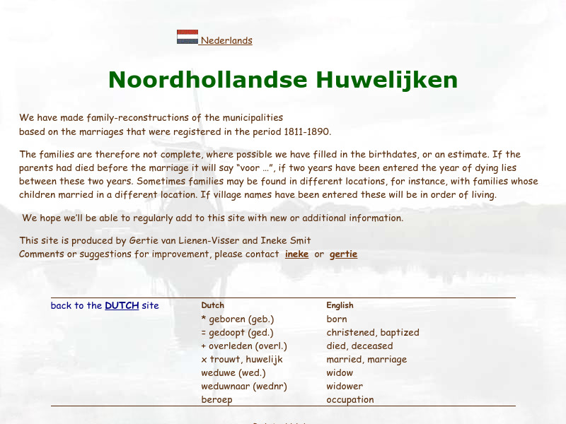 Screenshot van website