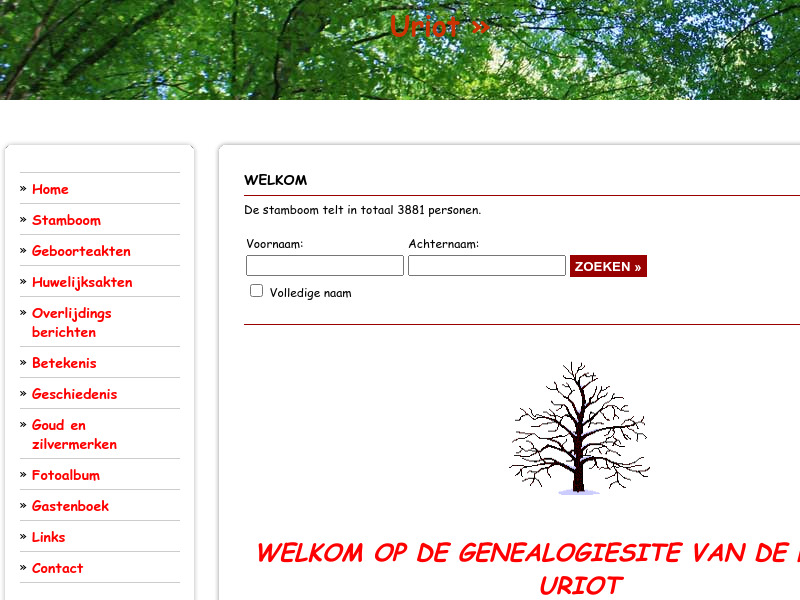 Screenshot van website