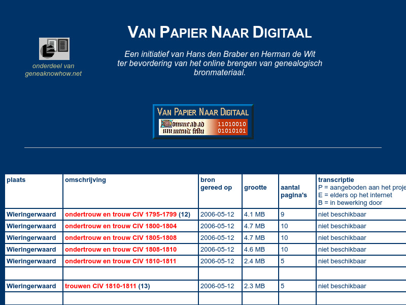 Screenshot van website