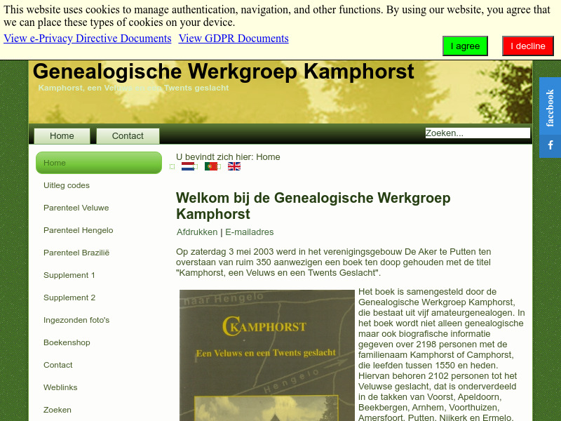 Screenshot van website