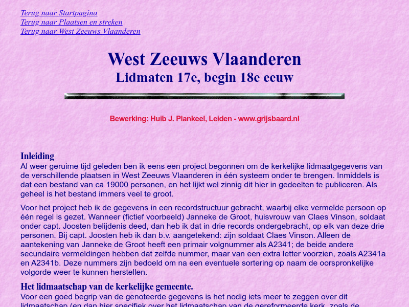 Screenshot van website
