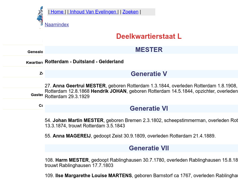 Screenshot van website