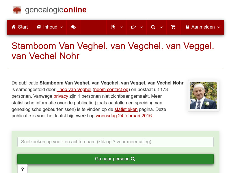 Screenshot van website