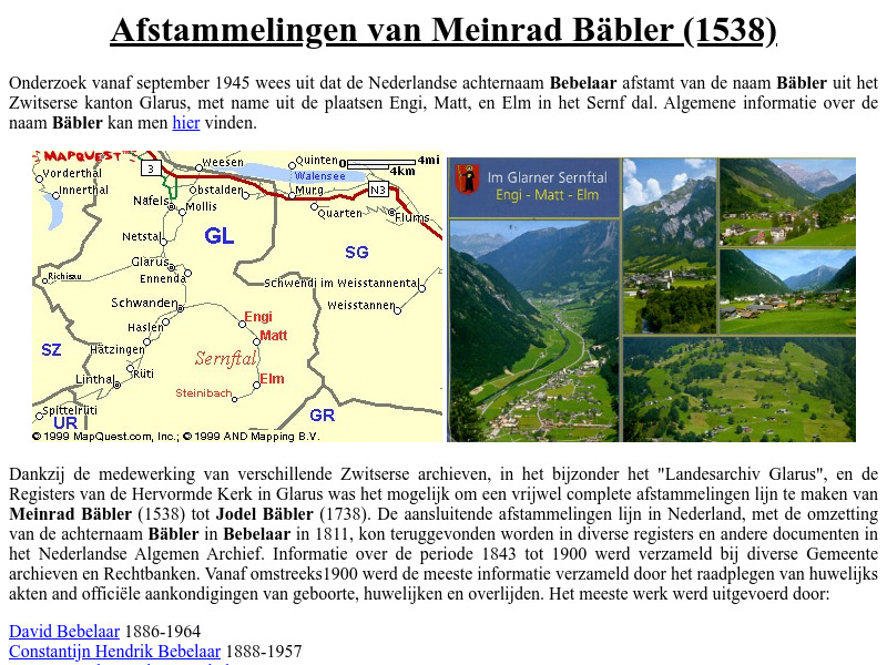 Screenshot van website