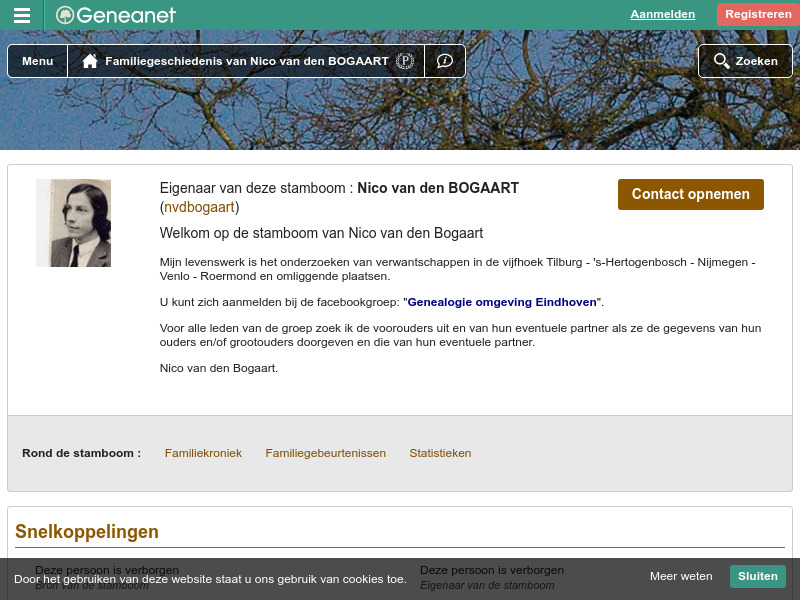 Screenshot van website