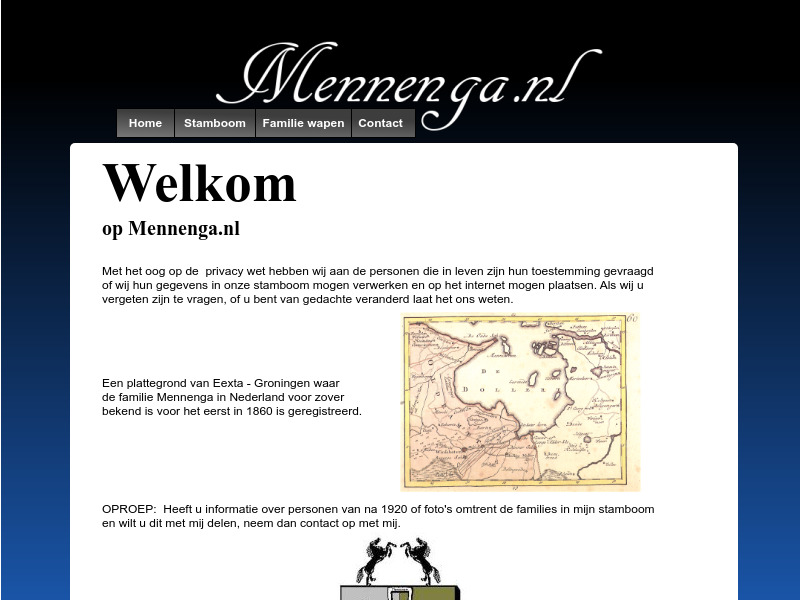 Screenshot van website