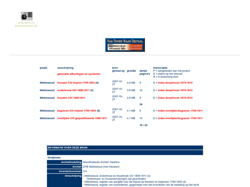 Screenshot van website
