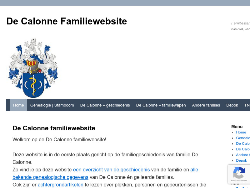 Screenshot van website