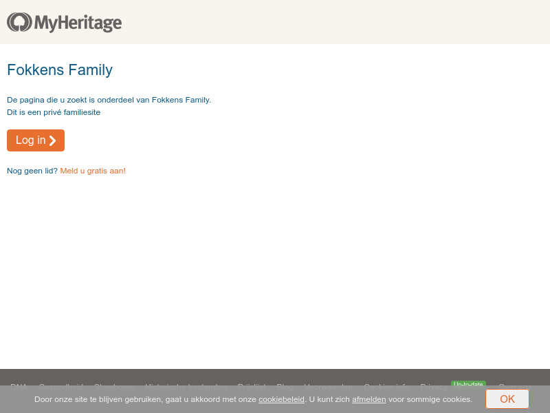 Screenshot van website