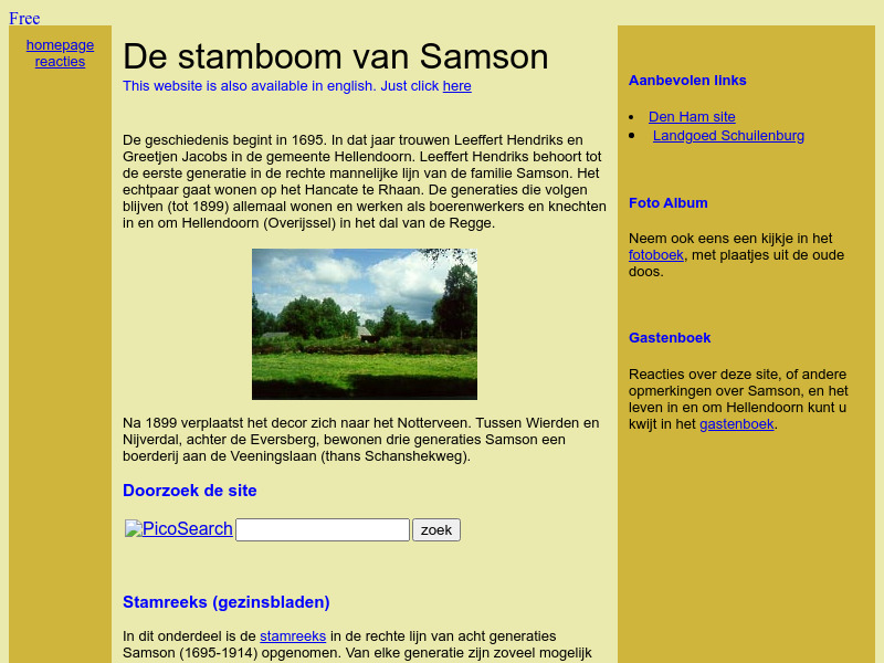 Screenshot van website