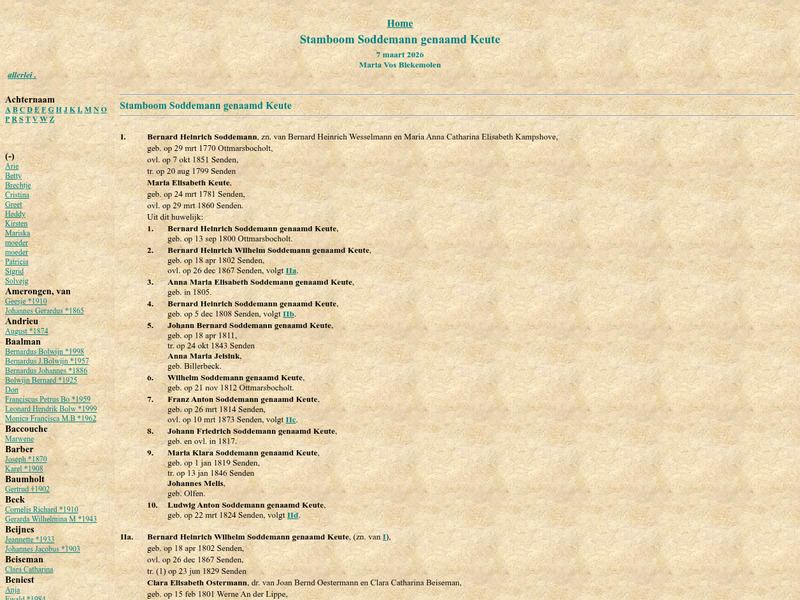 Screenshot van website