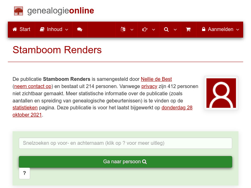 Screenshot van website