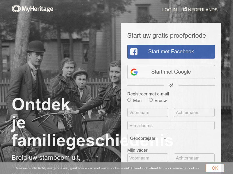 Screenshot van website