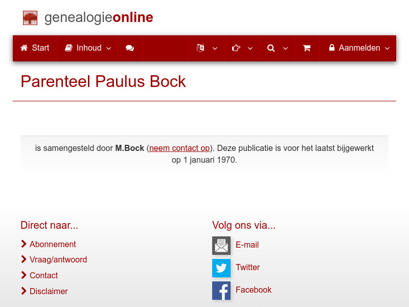 Screenshot van website