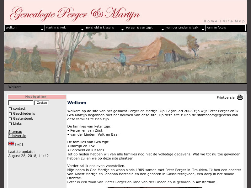 Screenshot van website