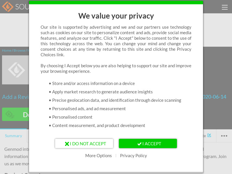 Screenshot van website