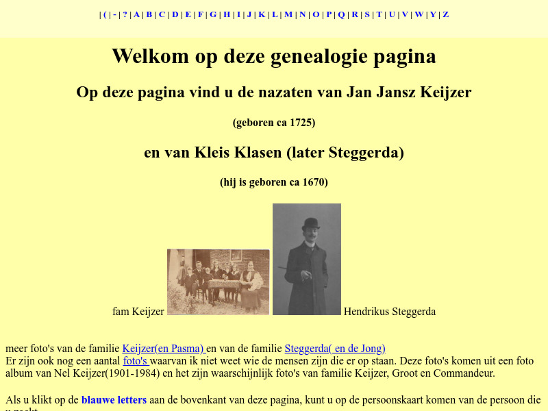 Screenshot van website