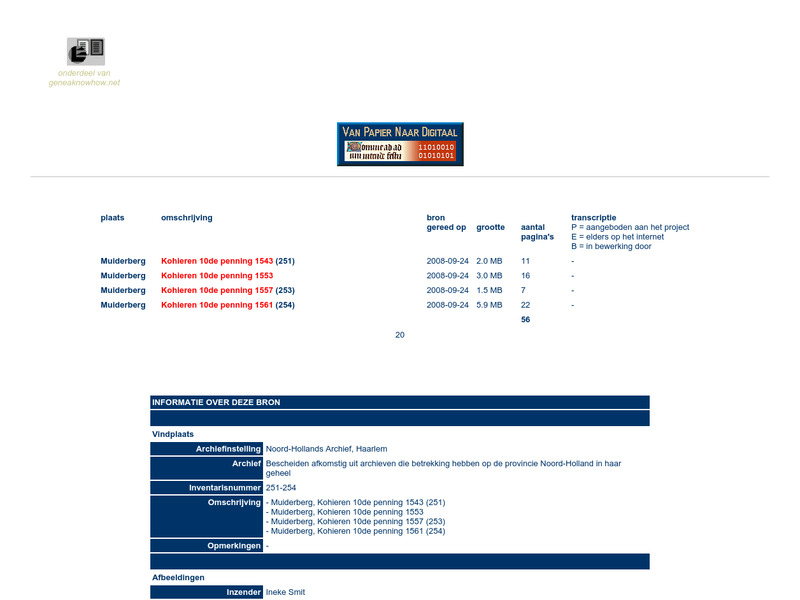 Screenshot van website